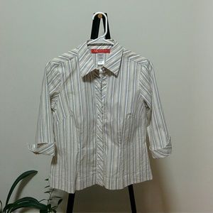 Stripe Three Quarter Sleeve Shirt